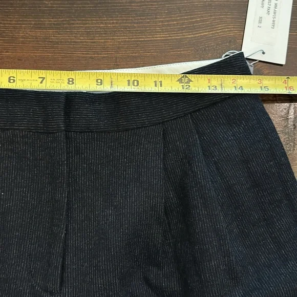 M. Martin wool felt navy blue straight leg fully lined pockets 2 Women's Pants - Picture 10 of 16